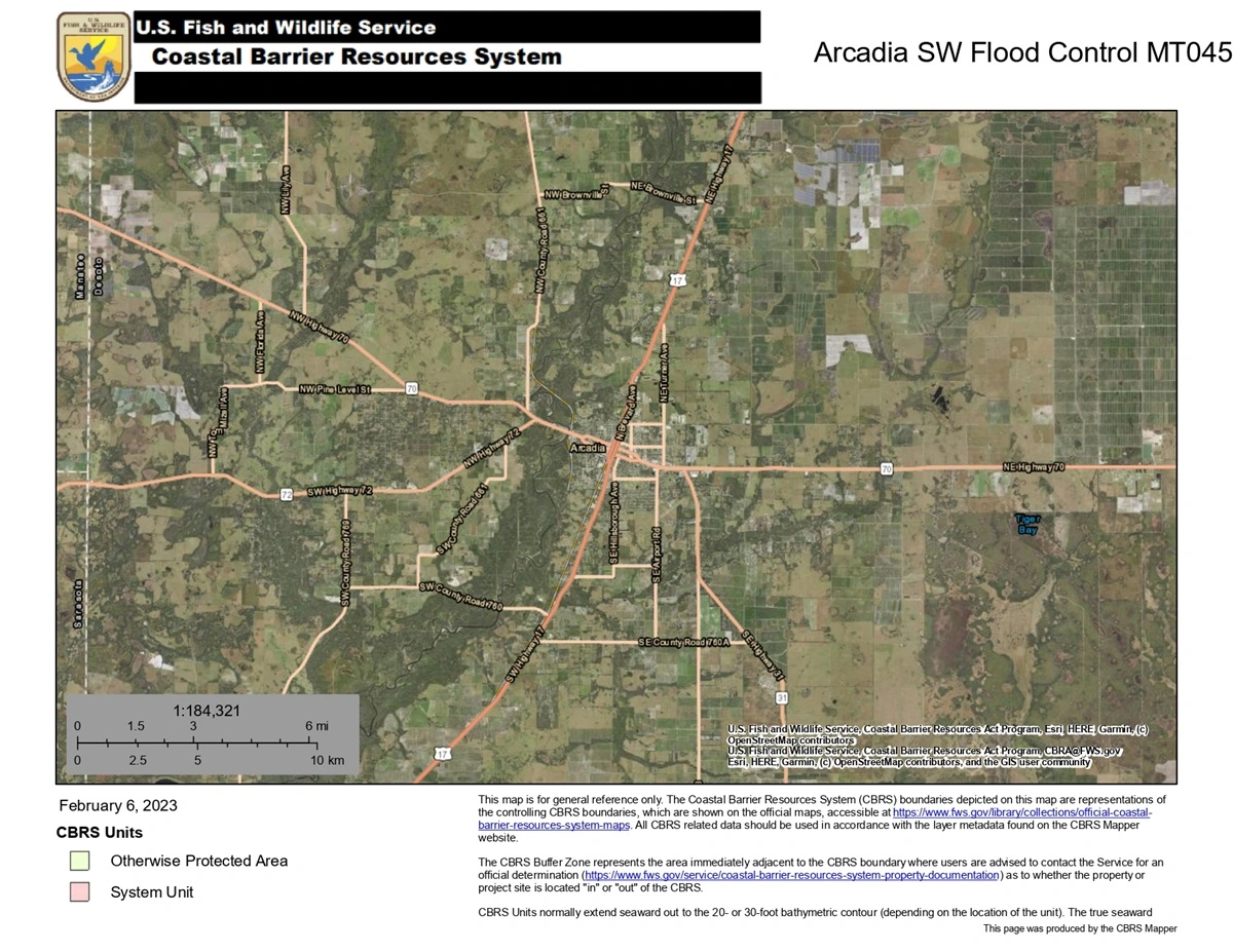 Arcadia FL Stormwater & Floodplain Flood Control Map