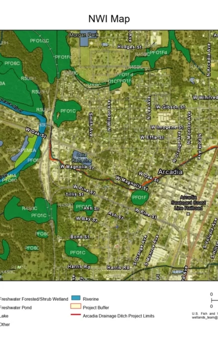 Arcadia FL Stormwater & Floodplain NWI Map
